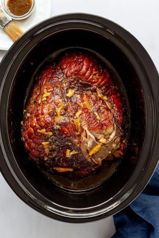 Mustard Brown Sugar Slow Cooker Ham
