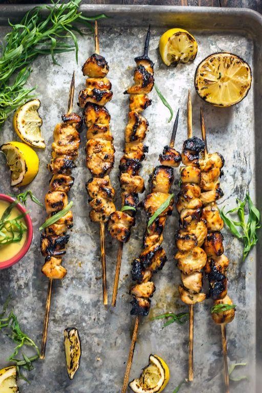 Mustard Marinated Chicken Kebabs