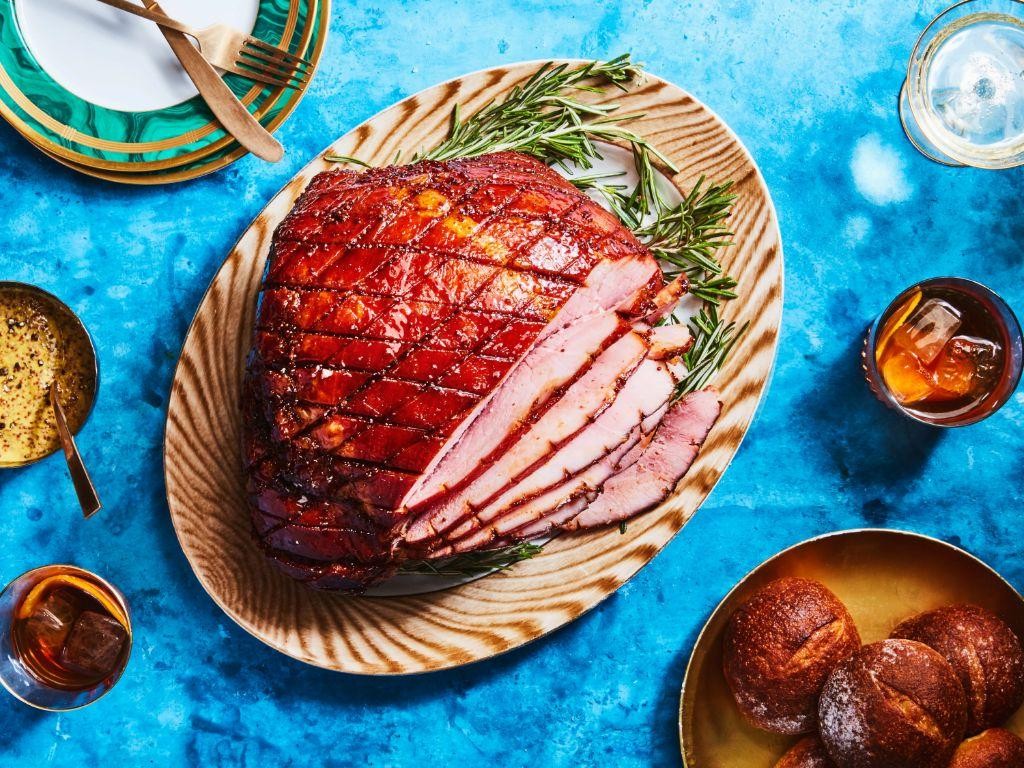 Mustard and Brown Sugar Crusted Ham