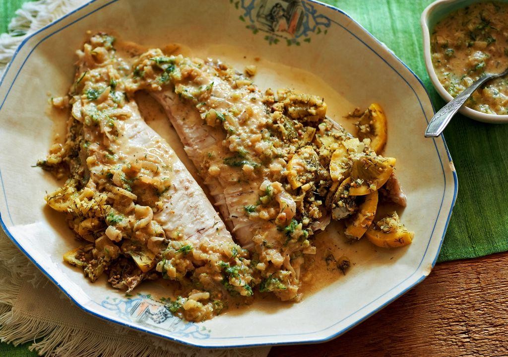 Mustard and Dill Baked Redfish