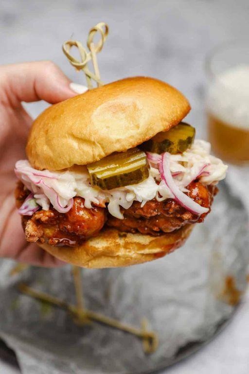 Nashville Hot Chicken Sandwich with Creamy Slaw