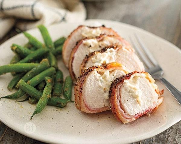 Neufchâtel Cheese and Chive Stuffed Chicken Breasts