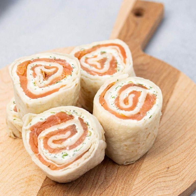 Neufchâtel Cheese and Smoked Salmon Roll-Ups