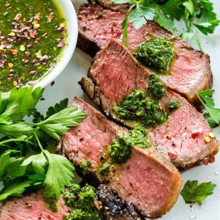 New York Strip Steak with Chimichurri Sauce