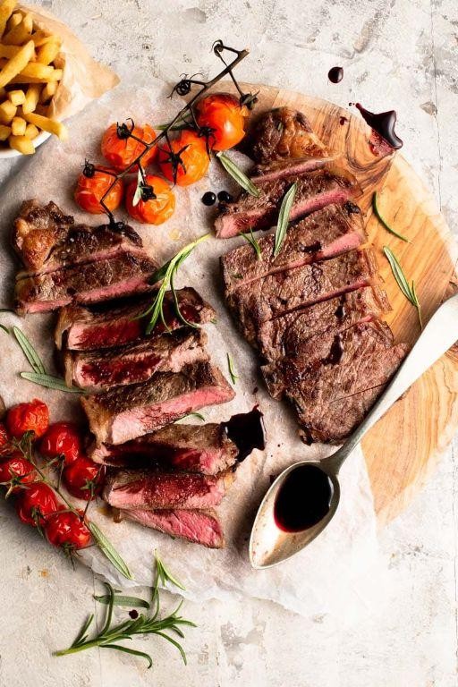 New York Strip with Red Wine Reduction Sauce