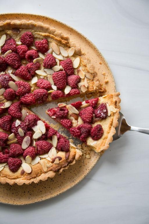 No-Bake Raspberry Almond Crust Pie