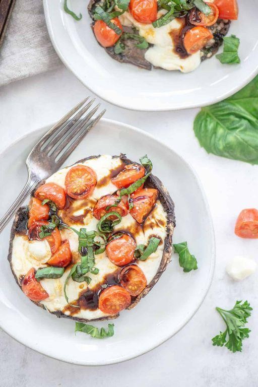 No-Fuss Caprese Stuffed Mushrooms