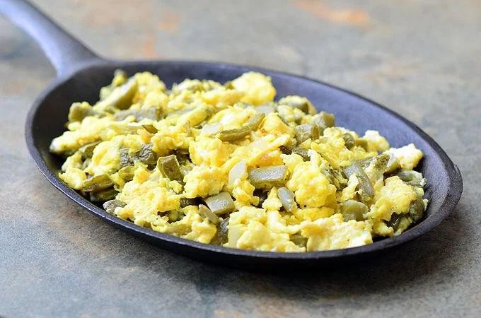 Nopalitos Cactus Scramble with Eggs