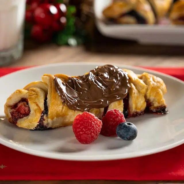 Nutella and Strawberry Puff Pastry Braid