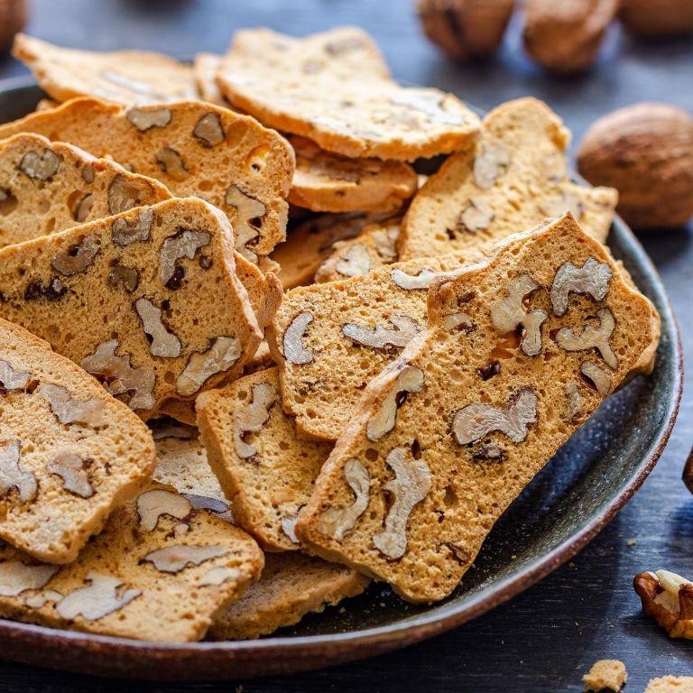 Nutmeg and Walnut Rosette Biscotti