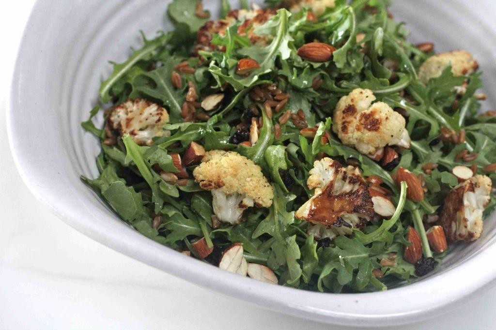 Nutty Arugula and Almond Cauliflower Salad