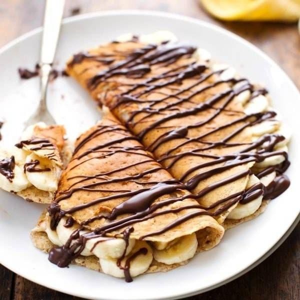 Nutty Banana Almond Crepes