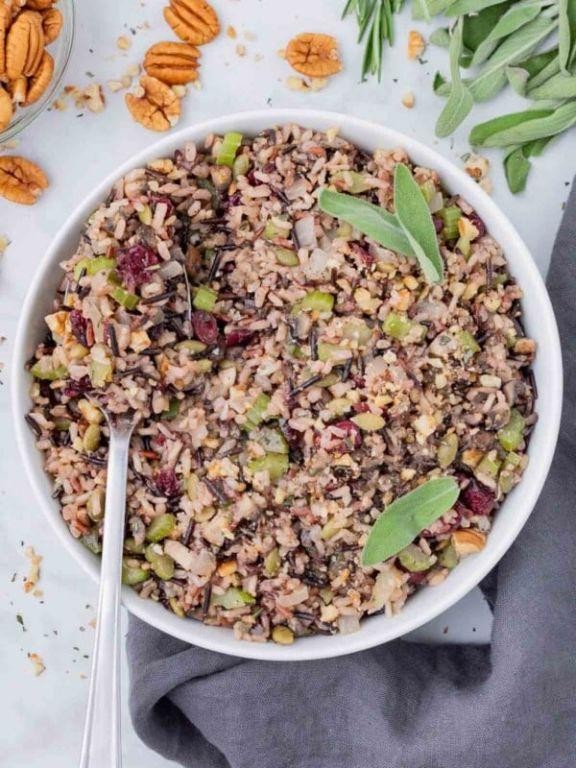 Nutty Wild Rice and Cranberry Stuffed Cabbage