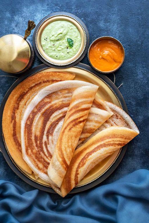 Oats Dosa with Sambar