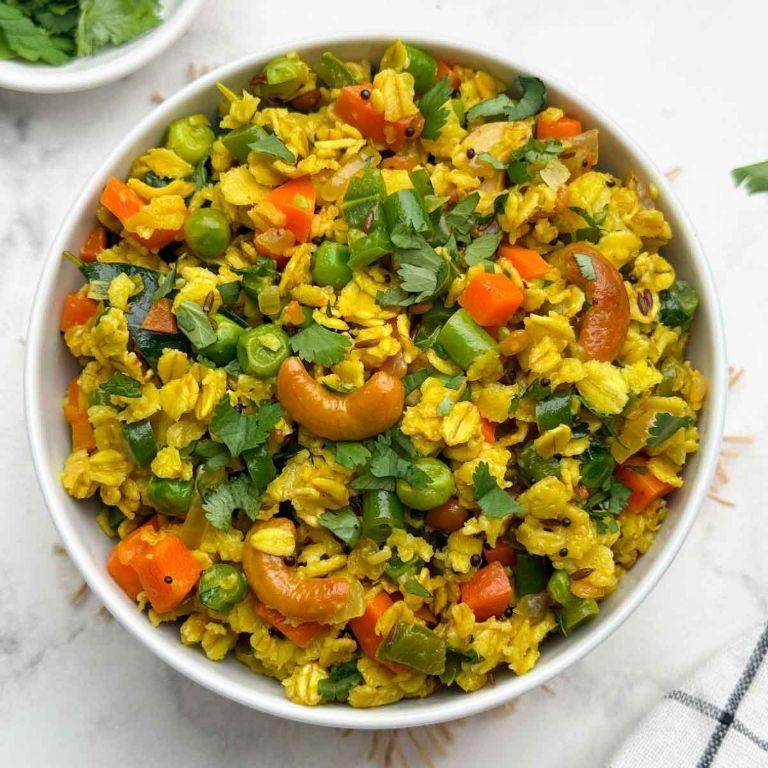 Oats Upma with Mixed Vegetables