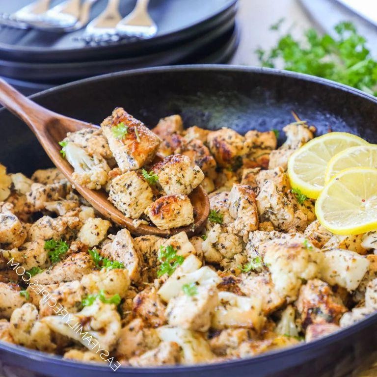 One Pan Greek Chicken and Cauliflower