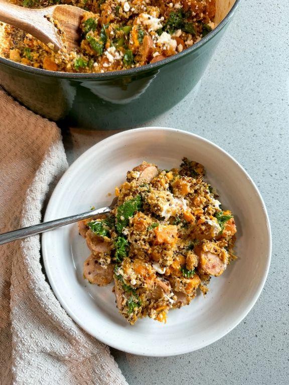One Pot Italian Quinoa with Sausage and Kale