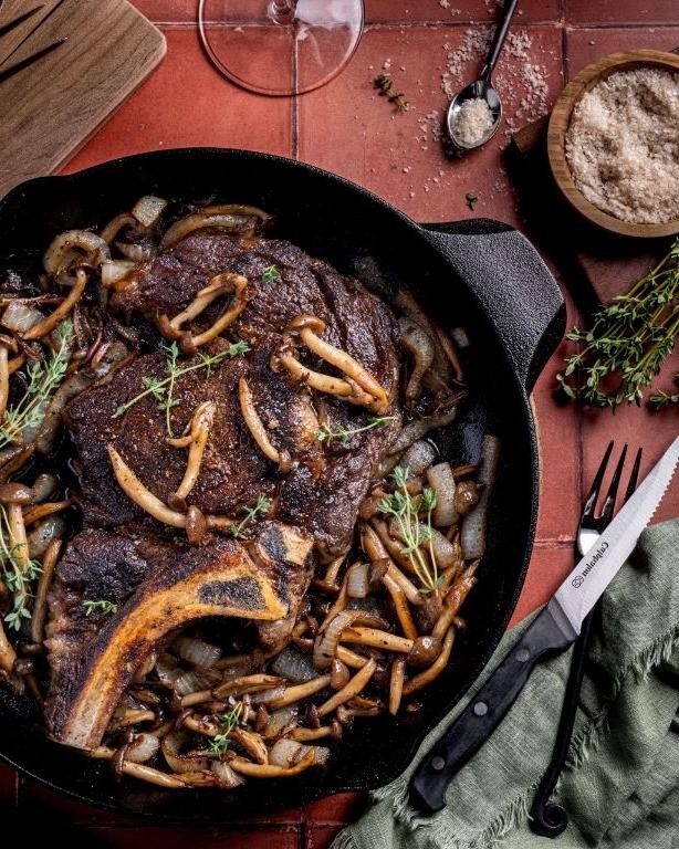 One-Pan Cast Iron Steak with Mushrooms