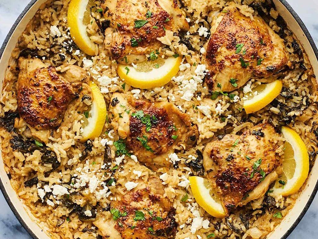 One-Pan Greek Chicken and Rice