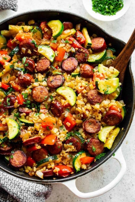 One-Pan Keto Sausage and Veggie Stir Fry