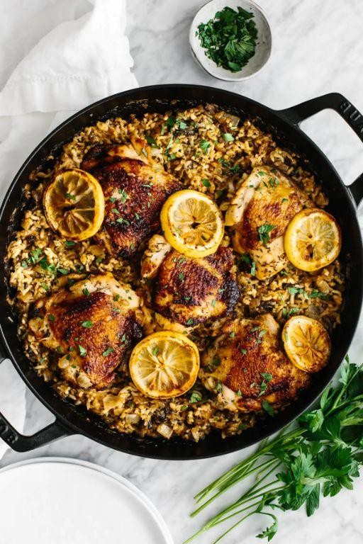 One-Pan Wild Rice and Mediterranean Chicken