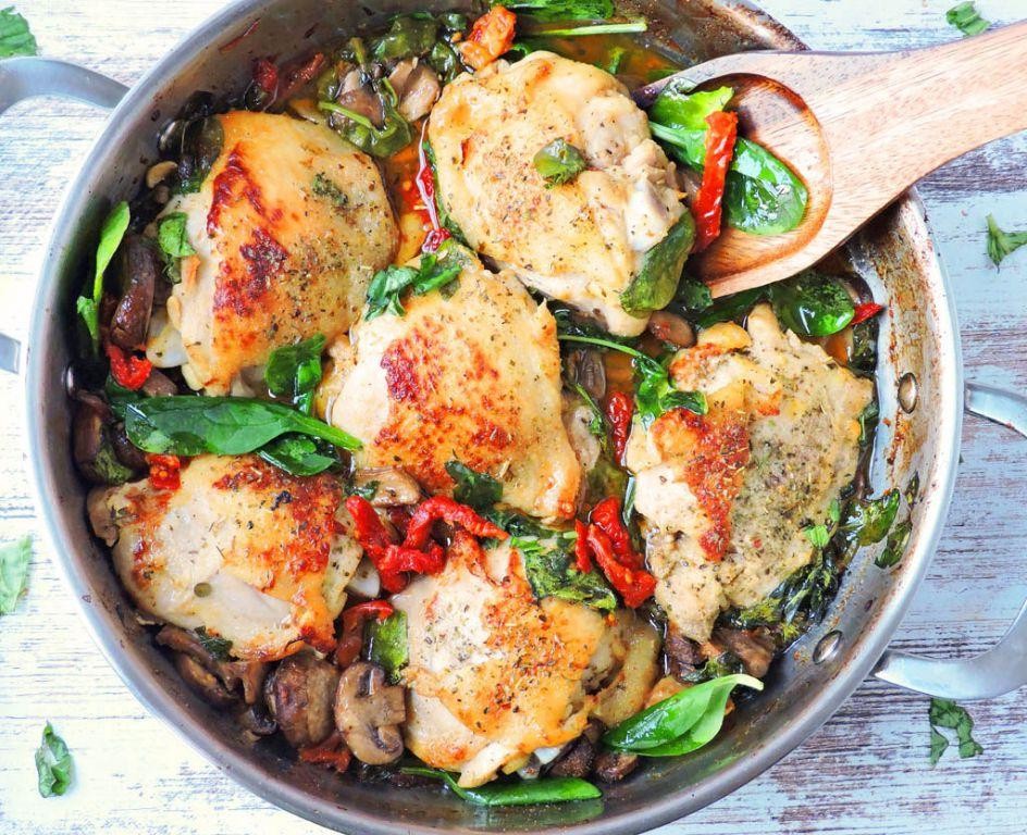 One-Pot Garlic Tuscan Chicken with Spinach