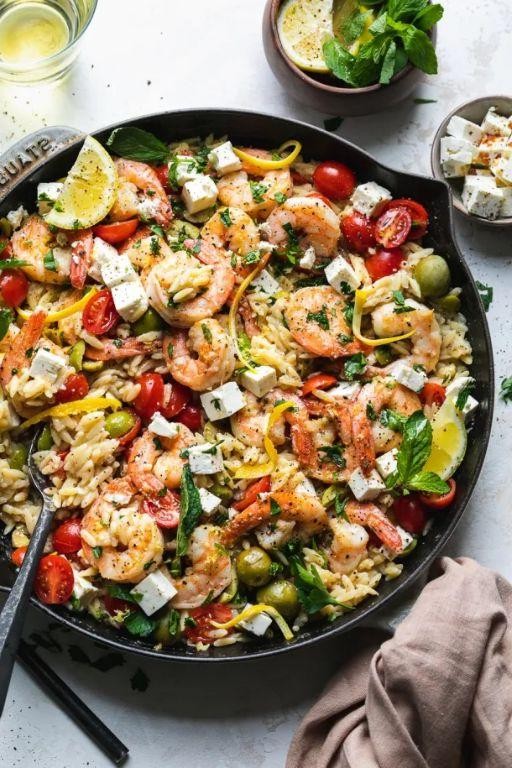 One-Pot Mediterranean Orzo with Shrimp