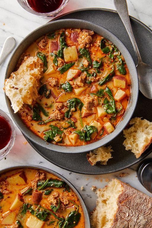 One-Pot Sausage and Spinach Soup