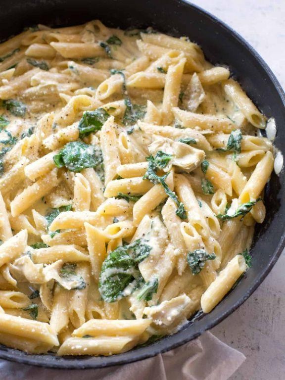 One-Pot Spinach and Artichoke Penne