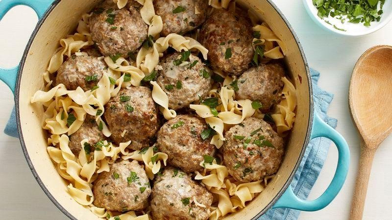 One-Pot Swedish Meatball Egg Noodles