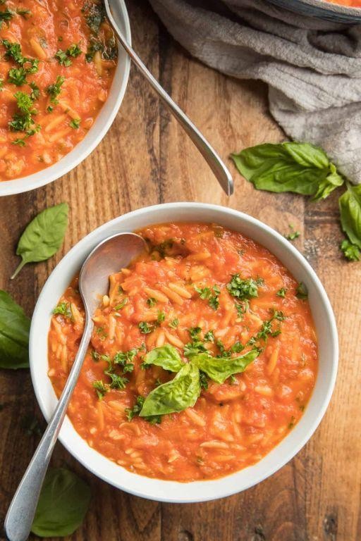 One-Pot Tomato Basil Orzo Soup