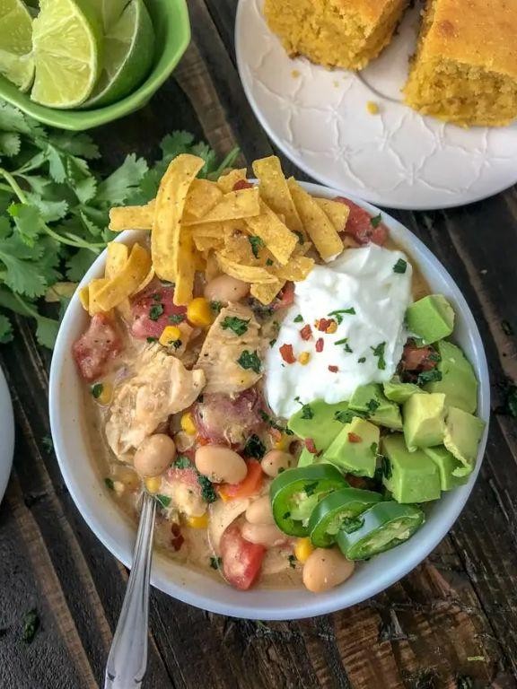 One-Pot White Chicken Chili with Corn