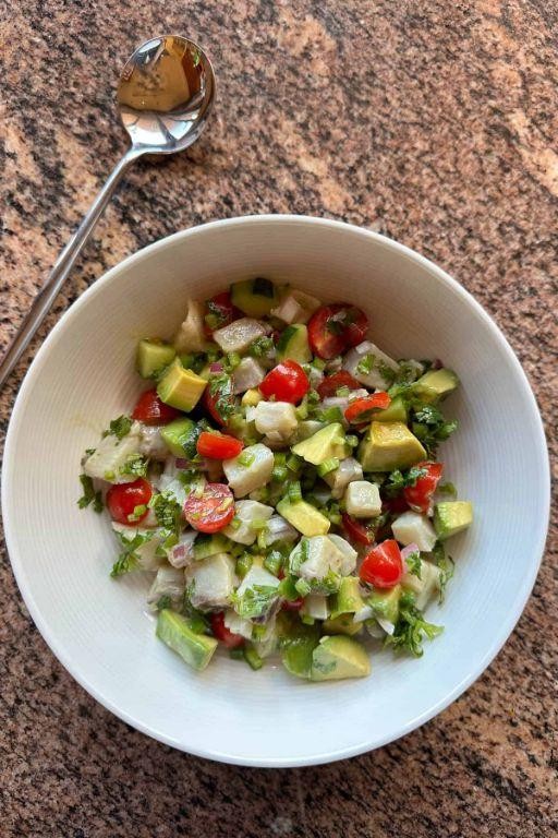 Ono Ceviche with Lime and Avocado