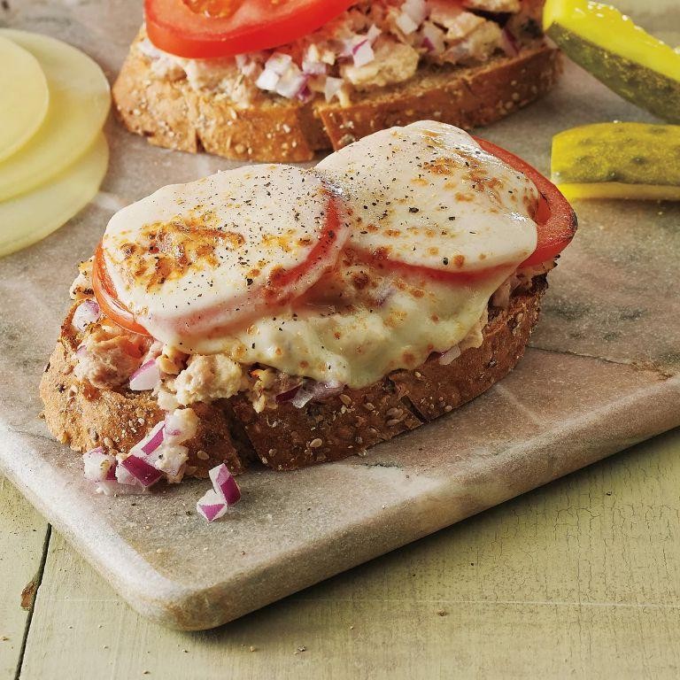 Open-Faced Tuna Melt Sandwich