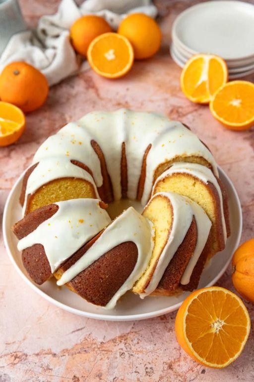 Orange Almond Bundt Cake with Citrus Glaze