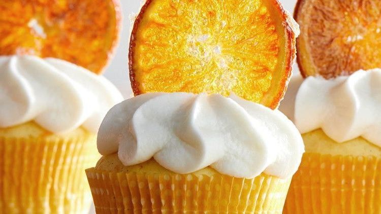 Orange Curd Filled Cupcakes