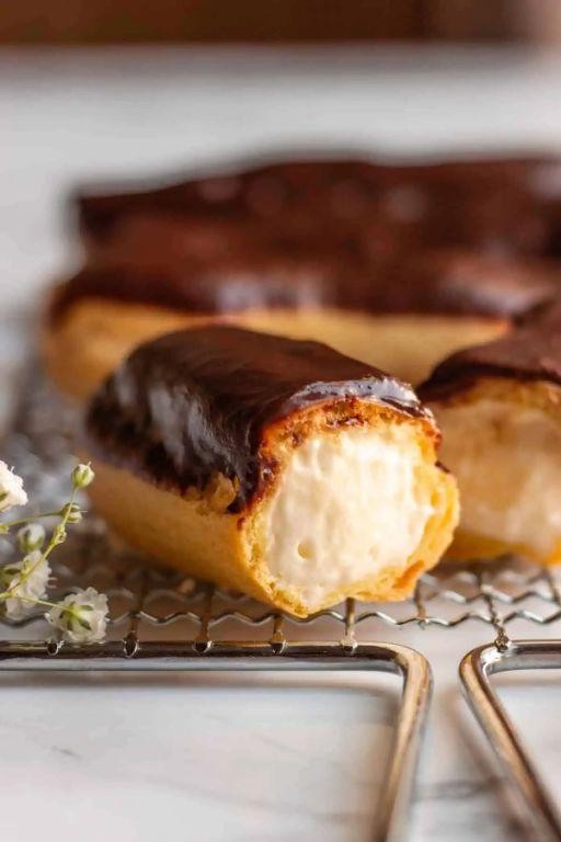 Orange Curd and Chocolate Eclairs