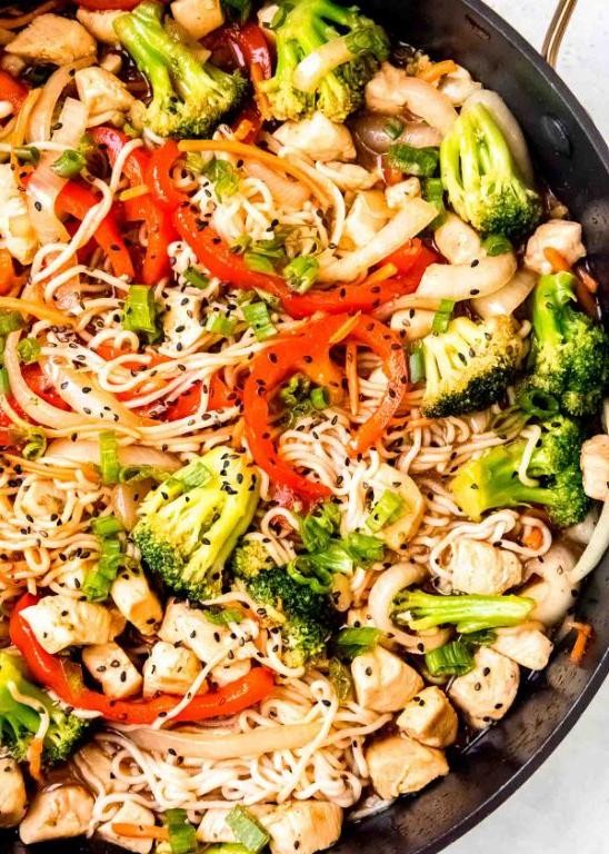 Orange Glazed Chicken Stir Fry with Shirataki Noodles