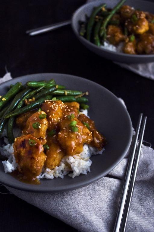 Orange Glazed Chicken and Green Beans