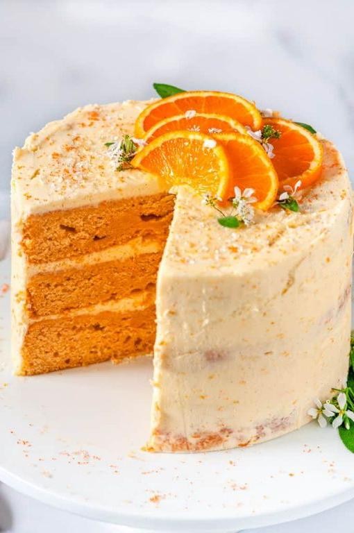 Orange White Cake with Cream Cheese Icing