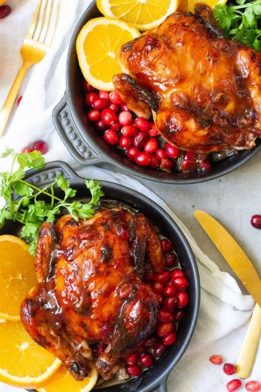 Orange and Cranberry Brined Cornish Hen