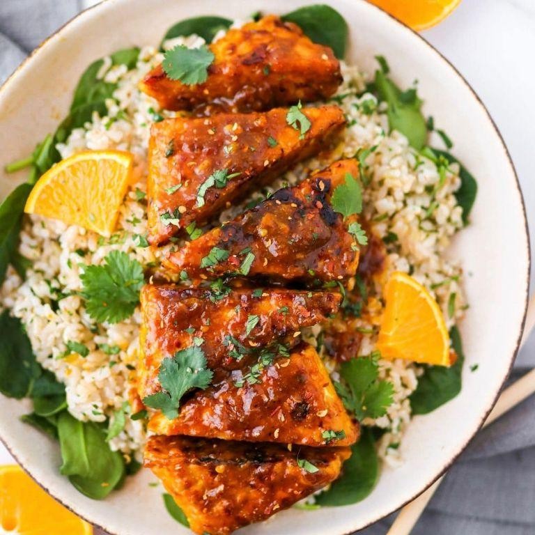 Orange and Ginger Baked Tempeh