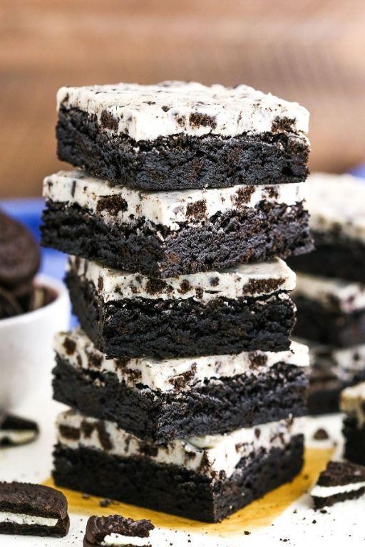 Oreo Cookies and Cream Brownie Bars