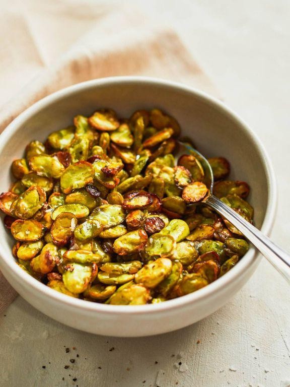 Oven-Roasted Fava Beans with Garlic