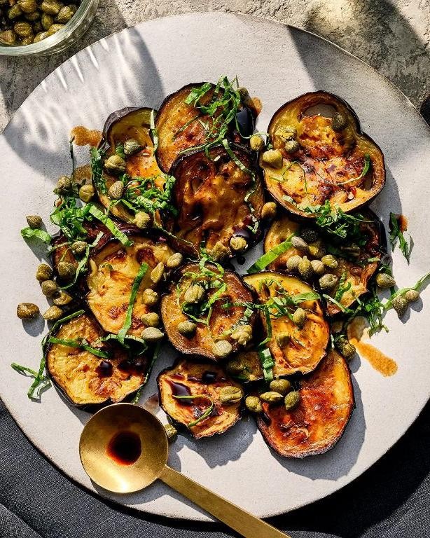 Pan Fried Eggplant with Balsamic Glaze