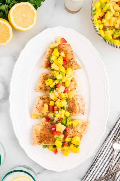Pan Seared Red Snapper with Mango Avocado Salsa