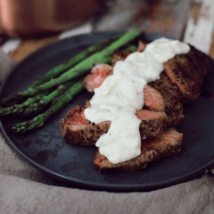Pan-Seared Arm Steak with Gorgonzola Sauce