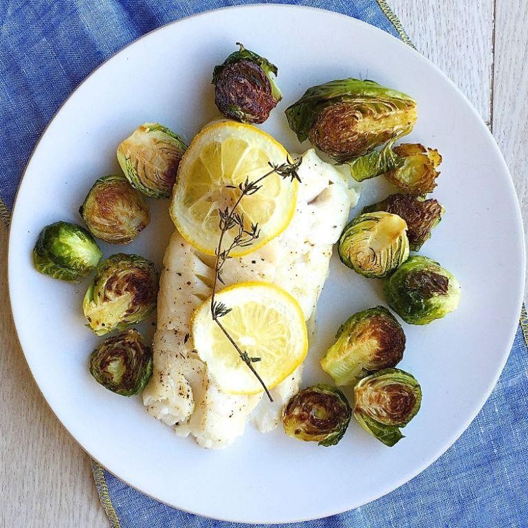 Pan-Seared Cod with Brussels Sprouts