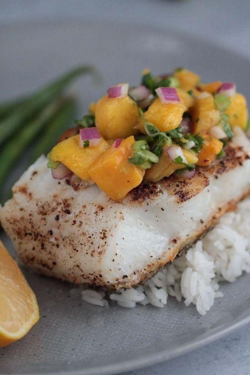 Pan-Seared Corvina with Mango Salsa
