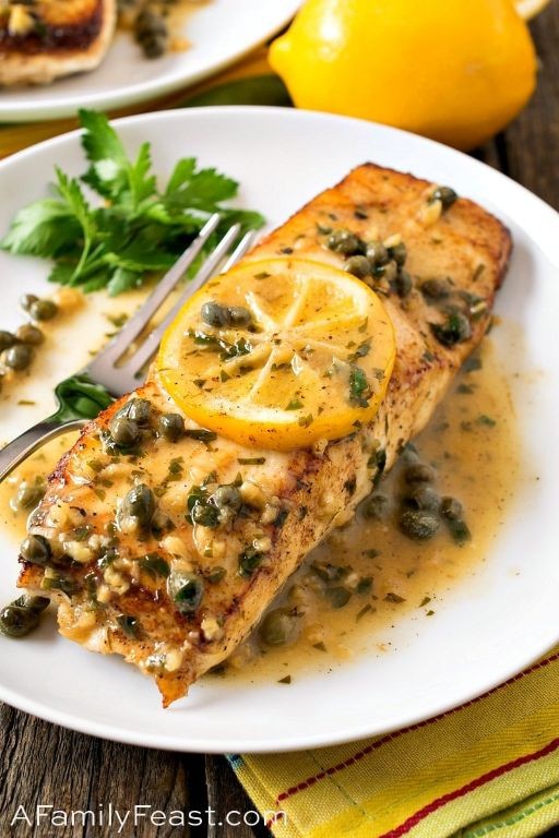 Pan-Seared Halibut with Lemon Caper Sauce